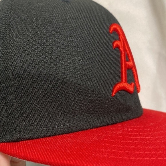baseball MLB Oakland As new era hat red black 5950 sz 7 - Picture 9 of 11